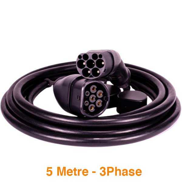 EV CHARGING CABLE | TYPE 2 TO TYPE 2 | 3Phase | 32 AMP | 22 KW | 5 METRE